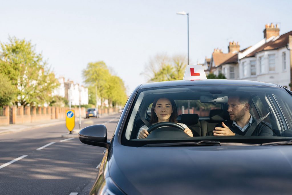Driving lessons in Whitton with a learner driver and professional instructor on a West London road
